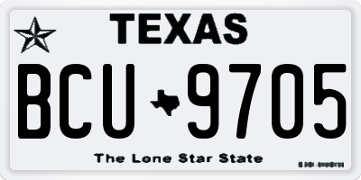 TX license plate BCU9705