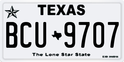TX license plate BCU9707
