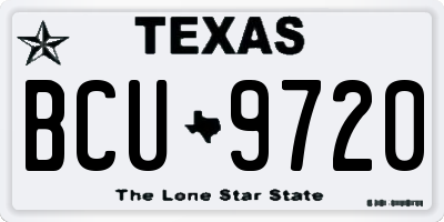 TX license plate BCU9720