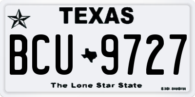 TX license plate BCU9727