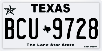 TX license plate BCU9728