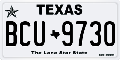 TX license plate BCU9730