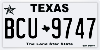 TX license plate BCU9747