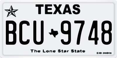 TX license plate BCU9748