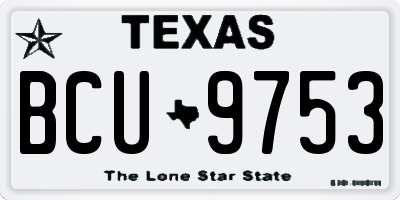 TX license plate BCU9753