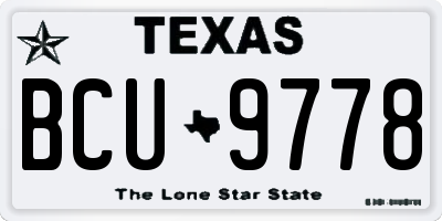 TX license plate BCU9778