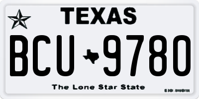TX license plate BCU9780