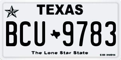 TX license plate BCU9783