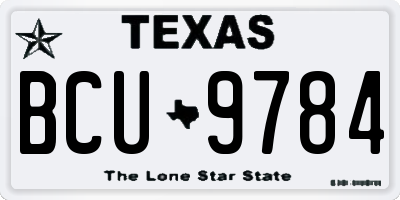 TX license plate BCU9784