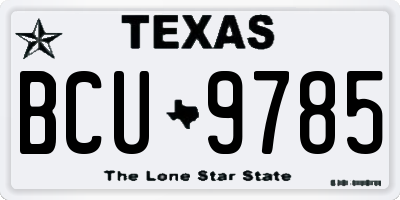 TX license plate BCU9785