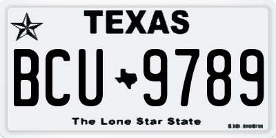 TX license plate BCU9789