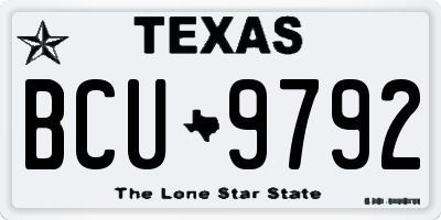 TX license plate BCU9792