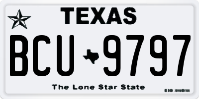 TX license plate BCU9797