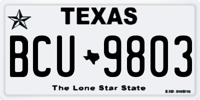 TX license plate BCU9803