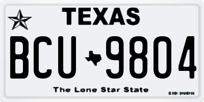 TX license plate BCU9804
