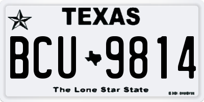 TX license plate BCU9814