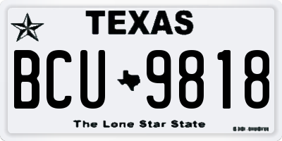 TX license plate BCU9818