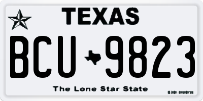 TX license plate BCU9823