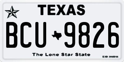 TX license plate BCU9826