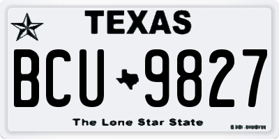 TX license plate BCU9827