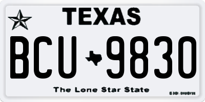 TX license plate BCU9830