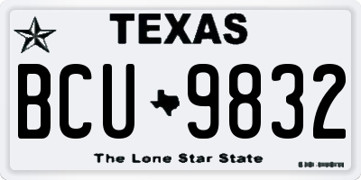 TX license plate BCU9832