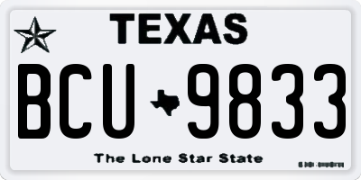 TX license plate BCU9833