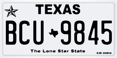 TX license plate BCU9845