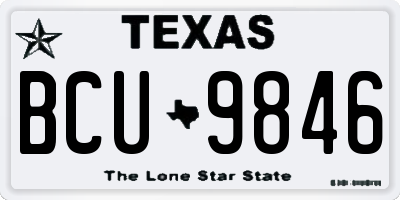 TX license plate BCU9846