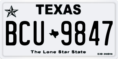 TX license plate BCU9847