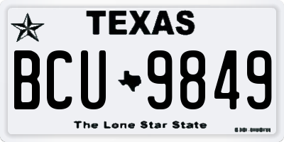 TX license plate BCU9849
