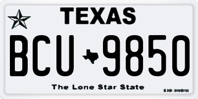 TX license plate BCU9850