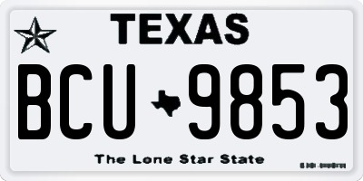 TX license plate BCU9853