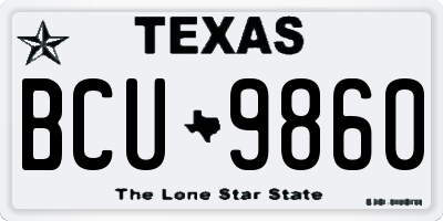 TX license plate BCU9860