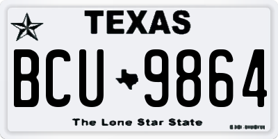 TX license plate BCU9864