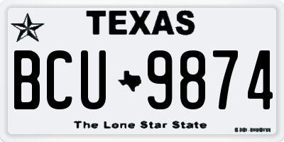 TX license plate BCU9874