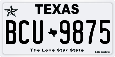 TX license plate BCU9875