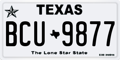 TX license plate BCU9877
