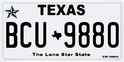 TX license plate BCU9880