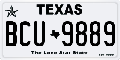 TX license plate BCU9889