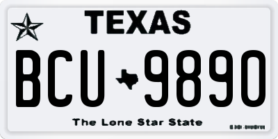 TX license plate BCU9890