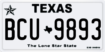 TX license plate BCU9893