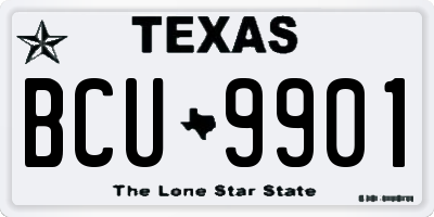 TX license plate BCU9901
