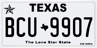 TX license plate BCU9907