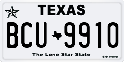 TX license plate BCU9910