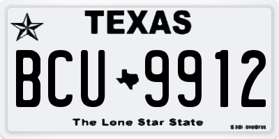 TX license plate BCU9912