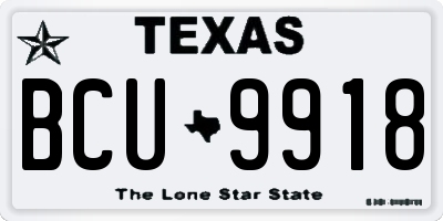 TX license plate BCU9918