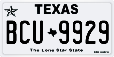 TX license plate BCU9929