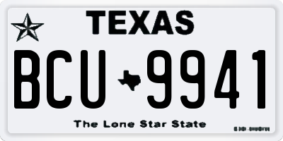 TX license plate BCU9941