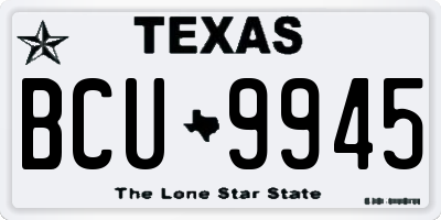 TX license plate BCU9945
